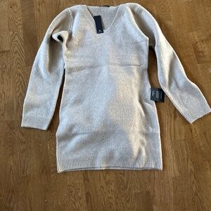 Lulus beige sweater dress with hood